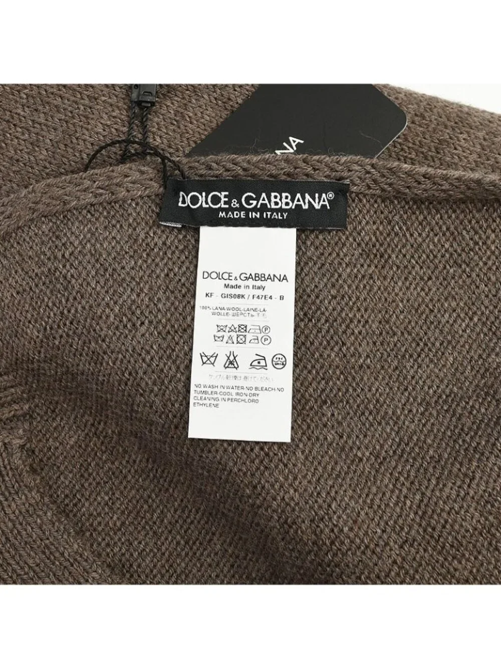 DOLCE & GABBANA Mocha Brown Medium Weight Wool Scarf Italy NWT